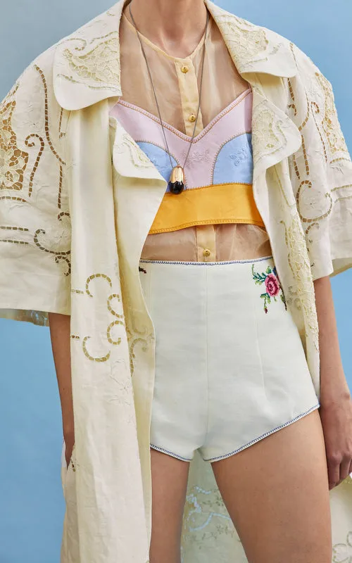 she who heals silk organza ruffle blouse