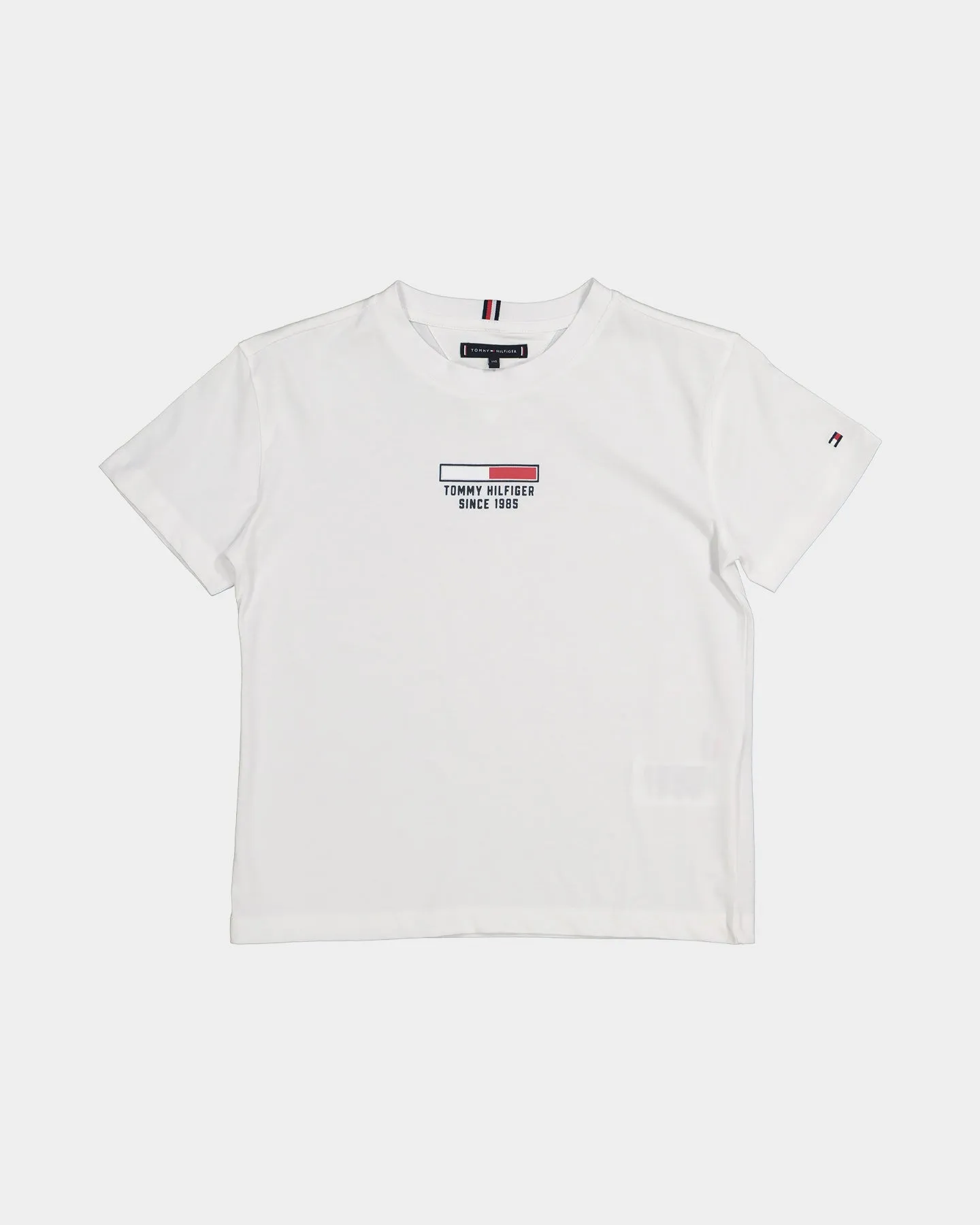 Tommy Hilfiger Kids' Flag Logo Short Sleeve T-Shirt White