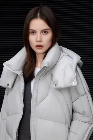 Ultra Light Seamless Water-Repellent Hooded Long Duck Down Puffer Coat