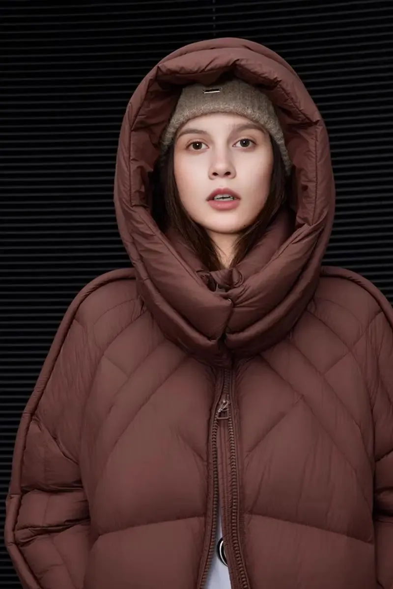 Ultra Light Seamless Water-Repellent Hooded Long Duck Down Puffer Coat