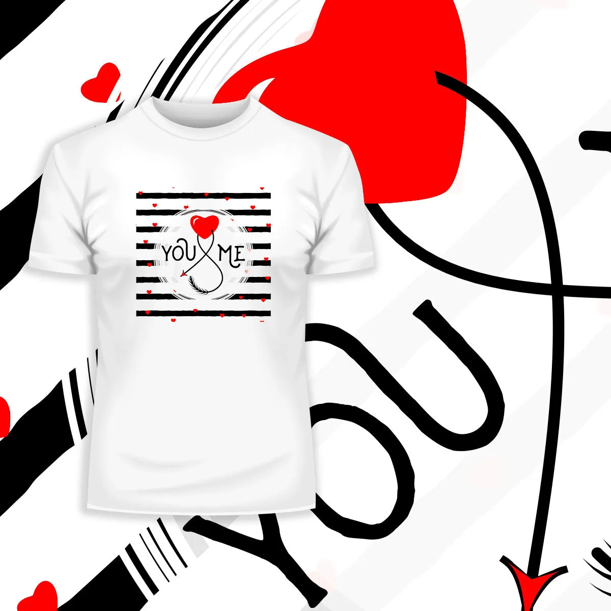 Valentine heart special design you and me Unisex T-shirt