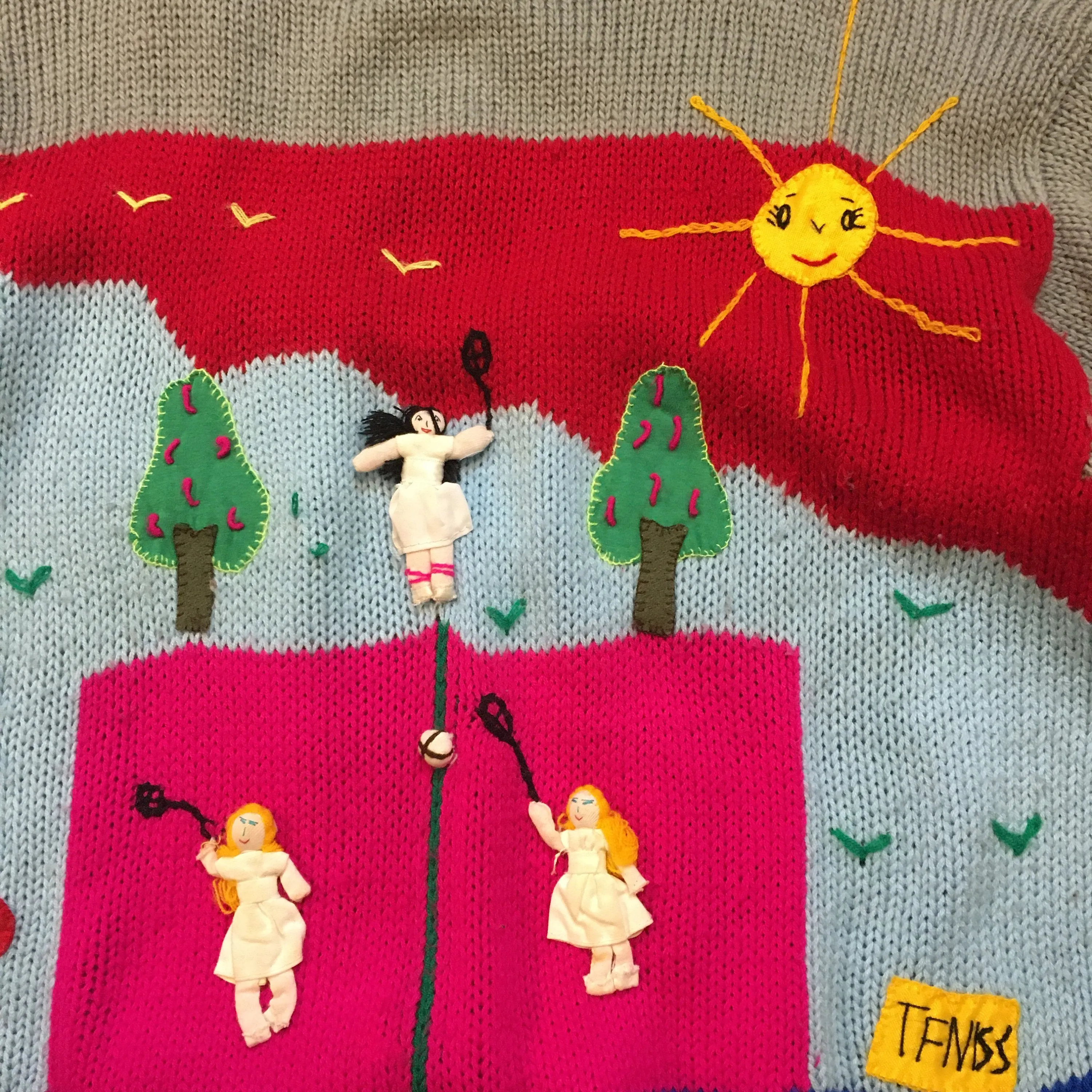 Vintage Peruvian Folk Art wool blend pullover Crew Neck sweater jumper // Size Medium