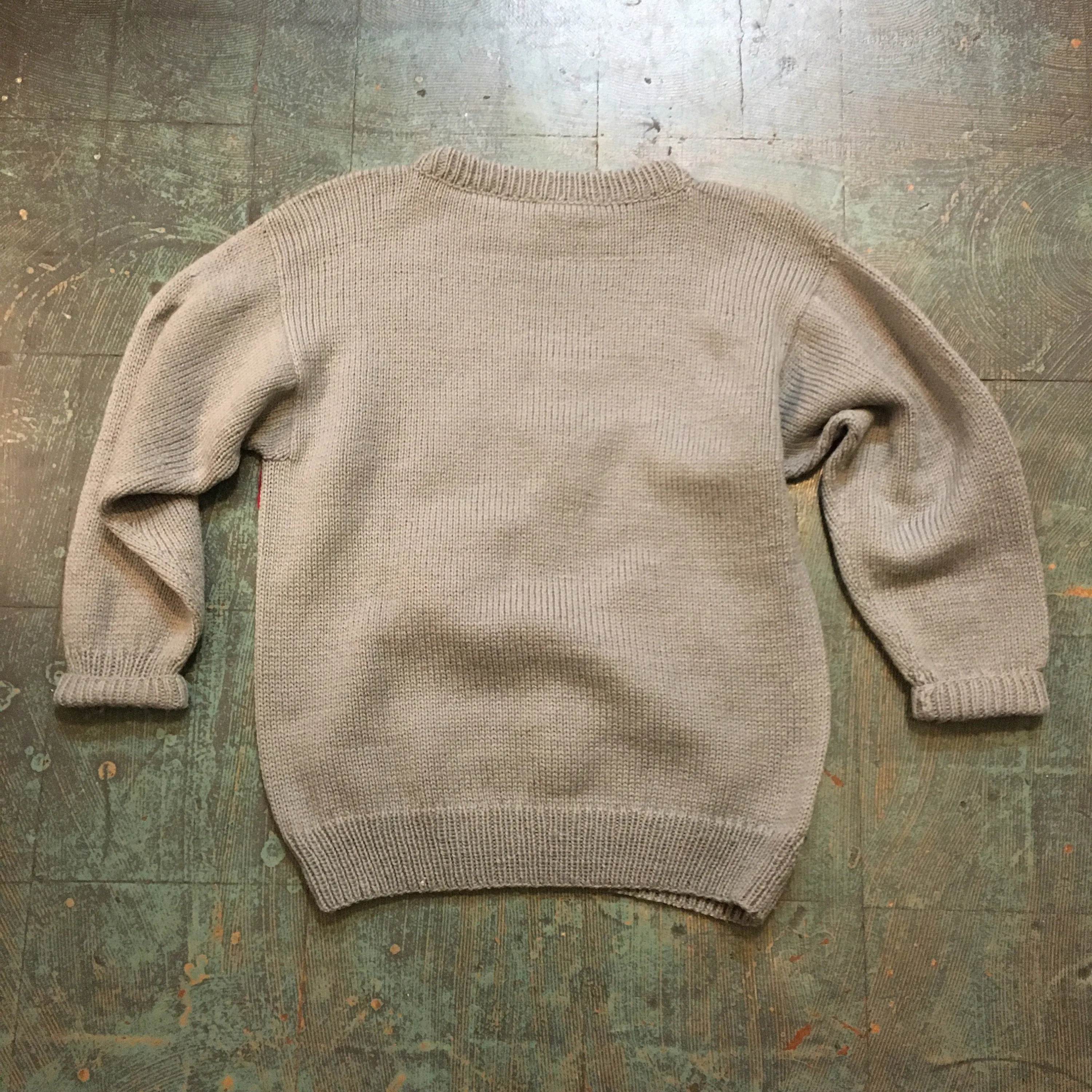 Vintage Peruvian Folk Art wool blend pullover Crew Neck sweater jumper // Size Medium