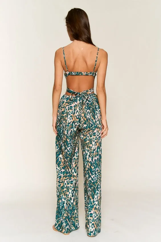 Women's Hers & Mine Spaghetti Strap Tie Back Jumpsuit