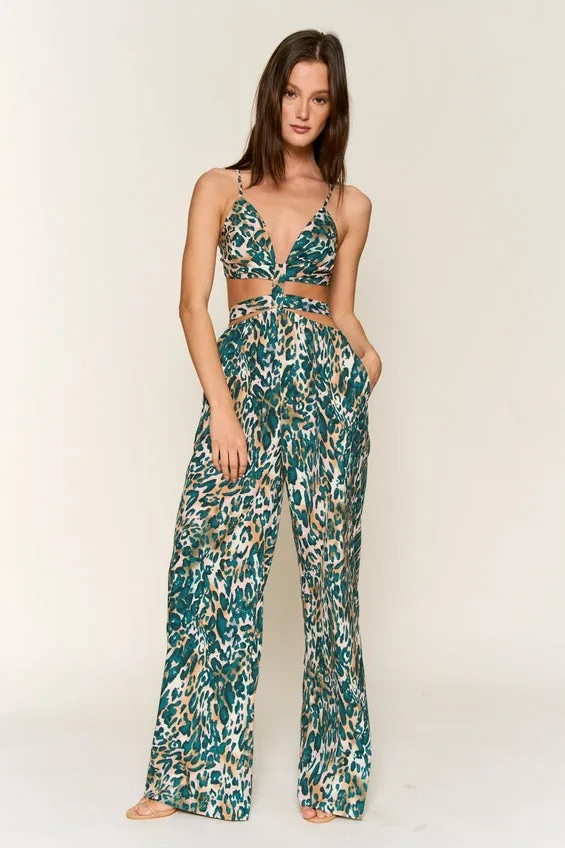 Women's Hers & Mine Spaghetti Strap Tie Back Jumpsuit