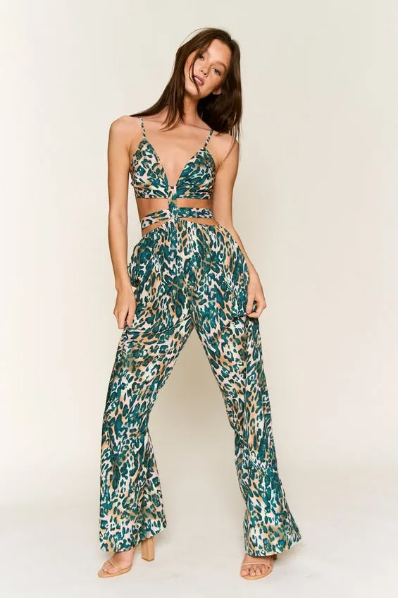 Women's Hers & Mine Spaghetti Strap Tie Back Jumpsuit