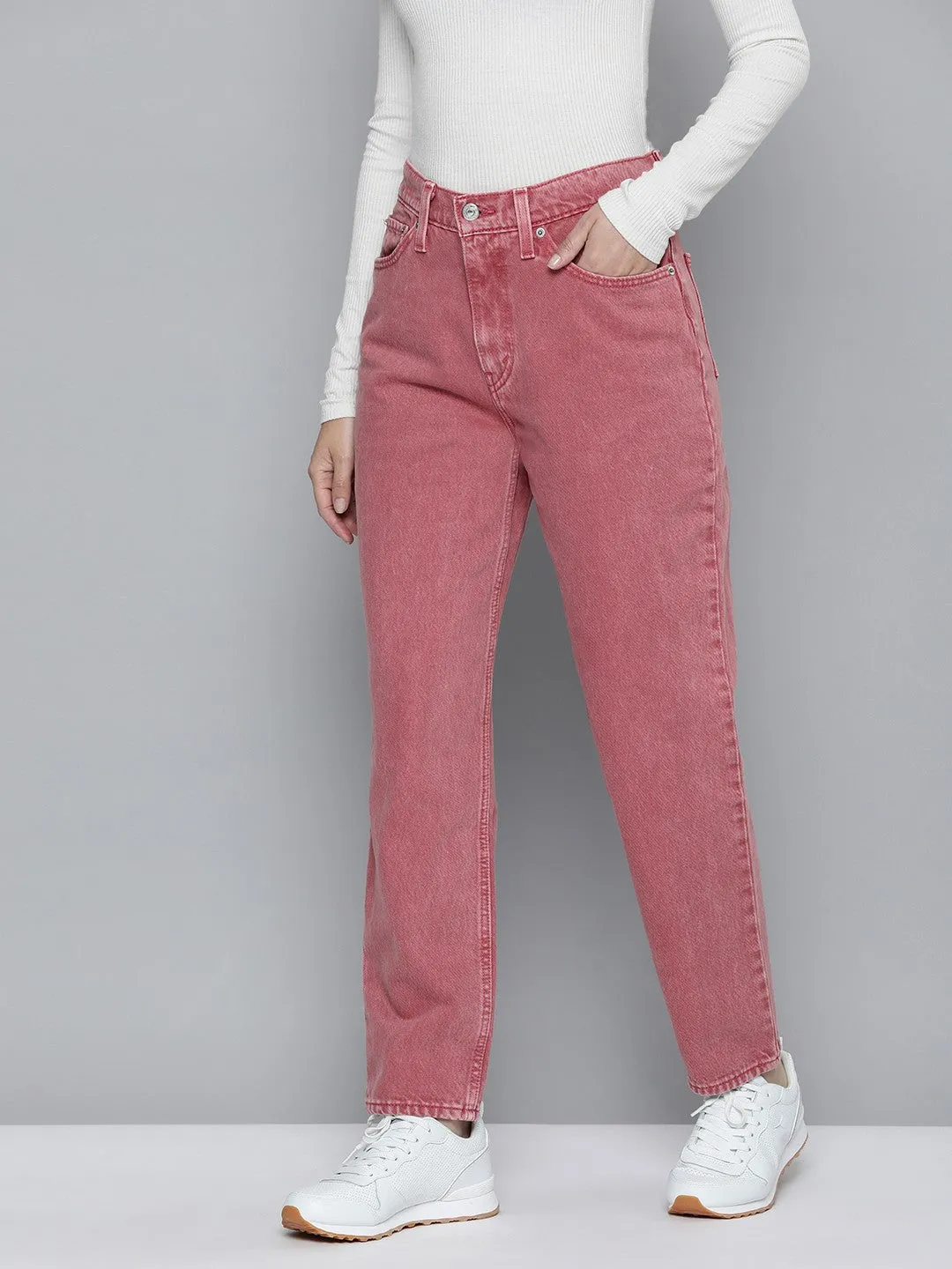 Women's High Rise 80S Mom Loose Tapered Fit Jeans
