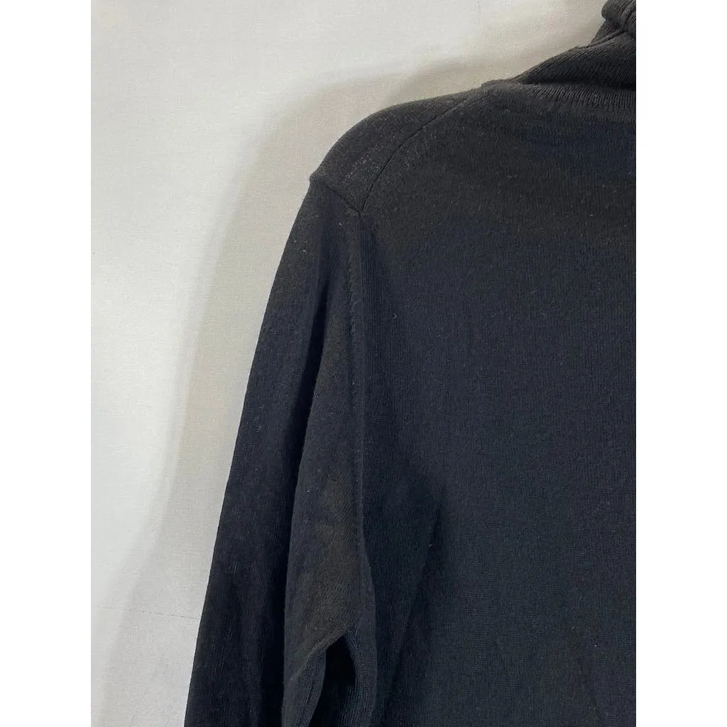 ZARA Men's Solid Black Knit Basic Regular-Ft Turtleneck Pullover Sweater SZ M