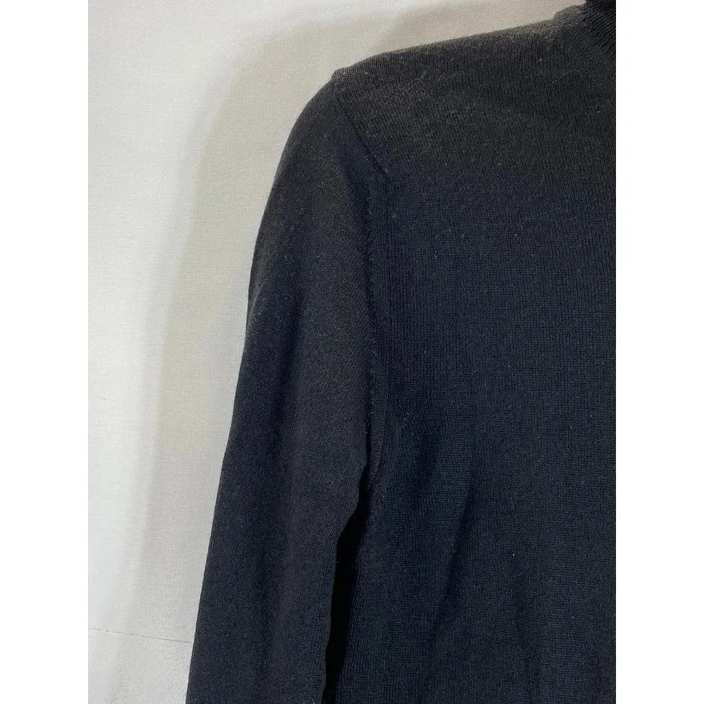 ZARA Men's Solid Black Knit Basic Regular-Ft Turtleneck Pullover Sweater SZ M